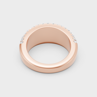Blush Rose Gold Ring With Hallmarked Round Lab-Grown Diamond Detail