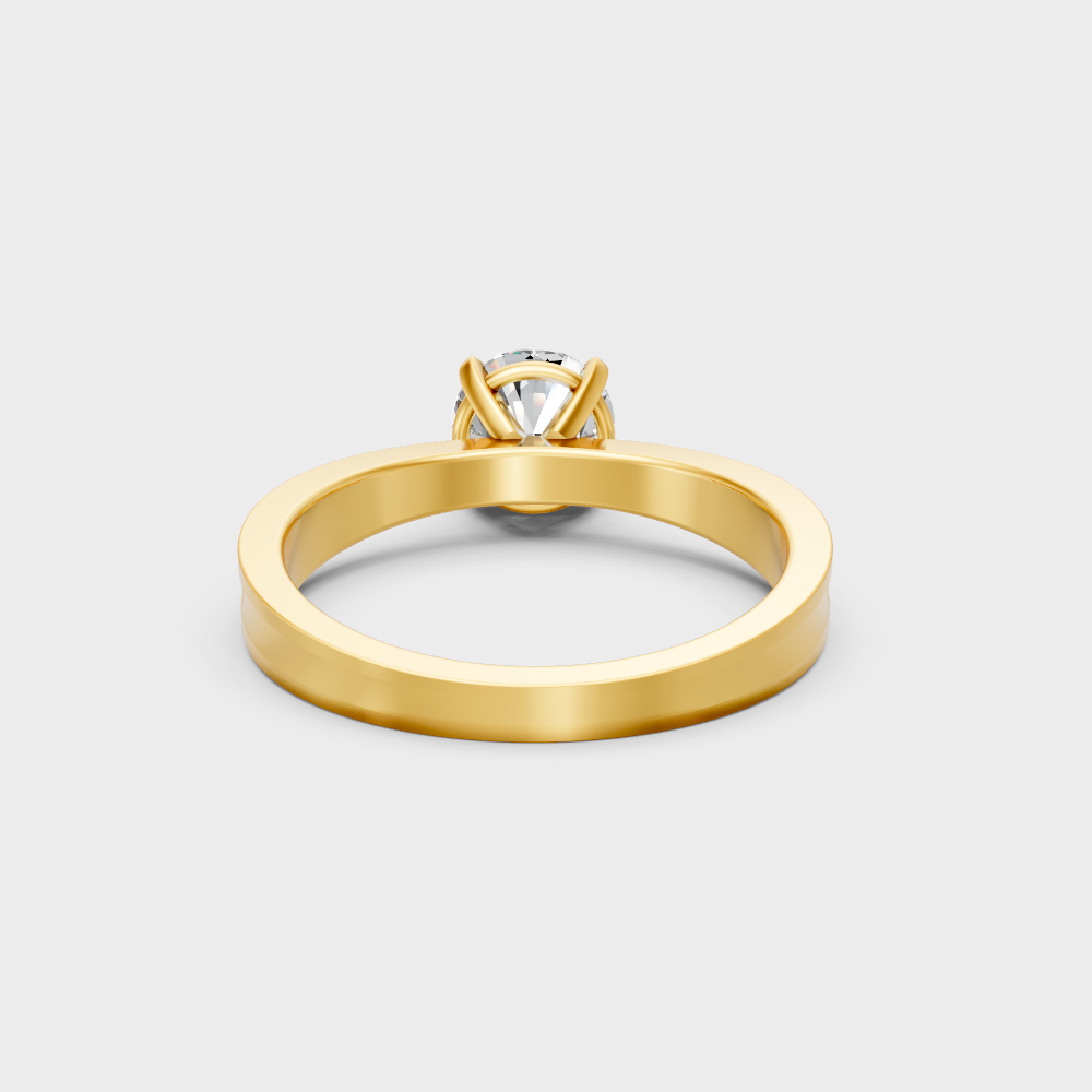 Hallmarked Yellow Gold Solitaire Ring With Brilliant Ethical Diamonds