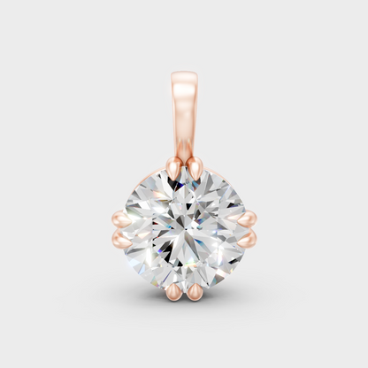 Certified Round Lab Diamond Pendant Rose Gold