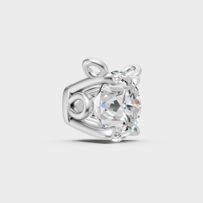 Premium 18K White Gold Round Lab Diamond Solitaire Necklace