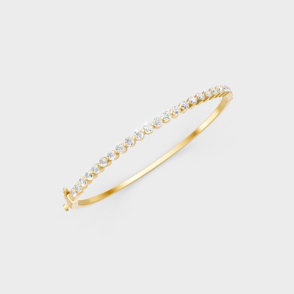 Luxury Round Diamond Kada Bracelet Yellow Gold