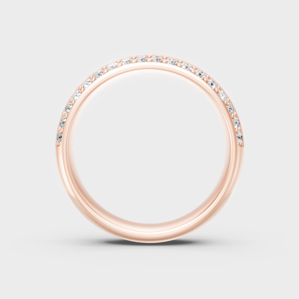 Blush Rose Gold Ring With Hallmarked Round Lab-Grown Diamond Detail