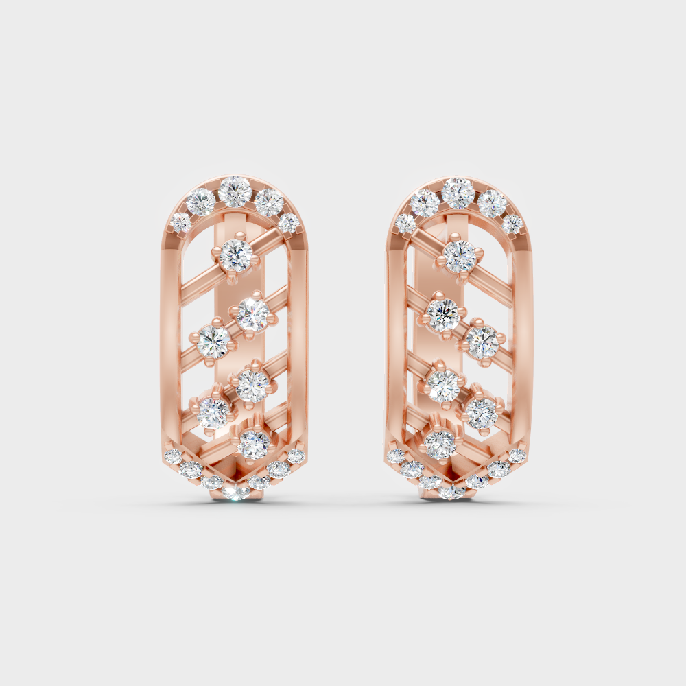 0.40 Ct GLI Certified Lab-Grown Round Diamond Hoop Earrings In Rose Gold
