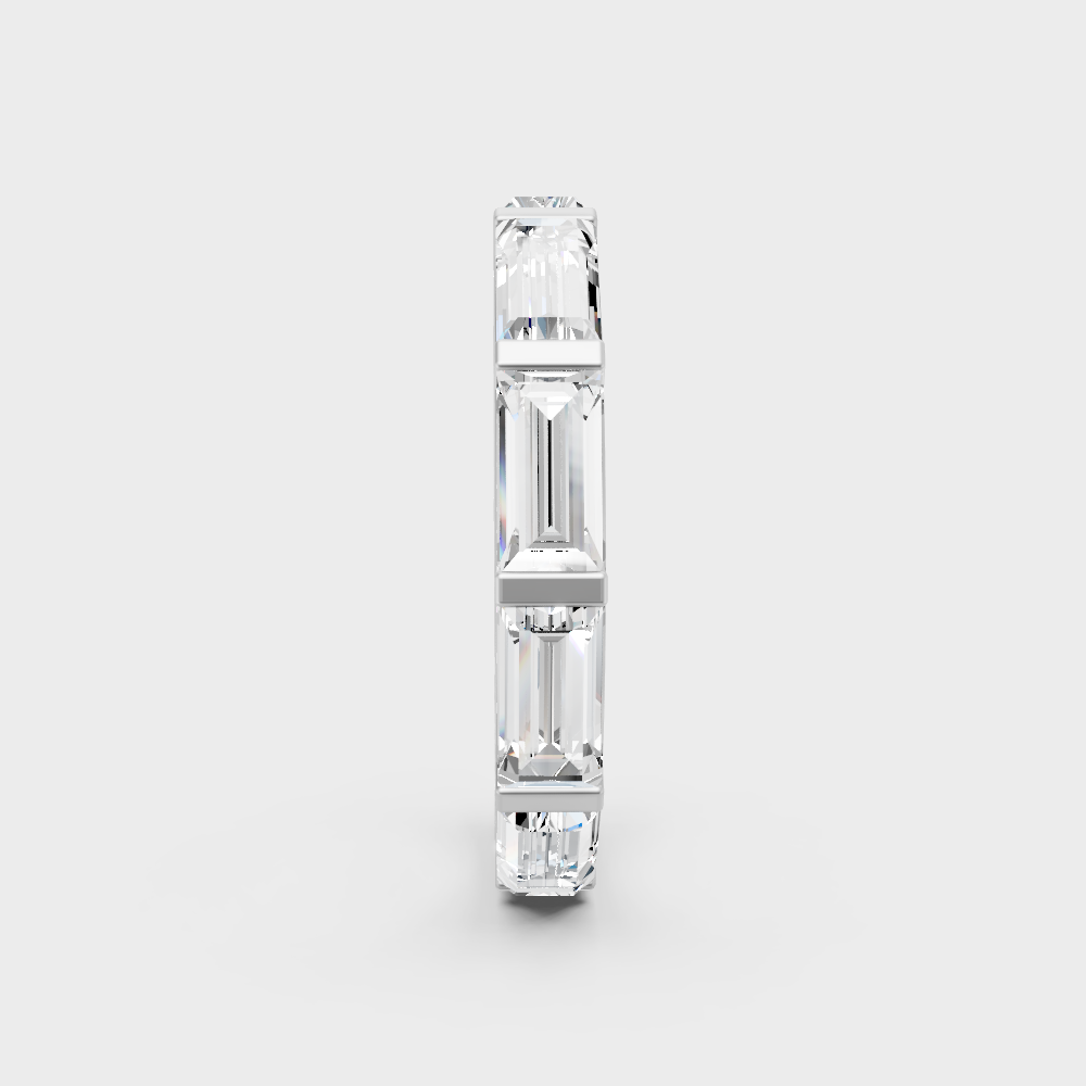  High-Polish 950 Platinum Baguette Lab Diamond Band For Maximum Brilliance