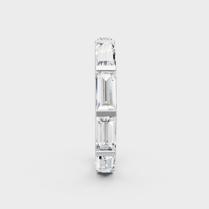  High-Polish 950 Platinum Baguette Lab Diamond Band For Maximum Brilliance