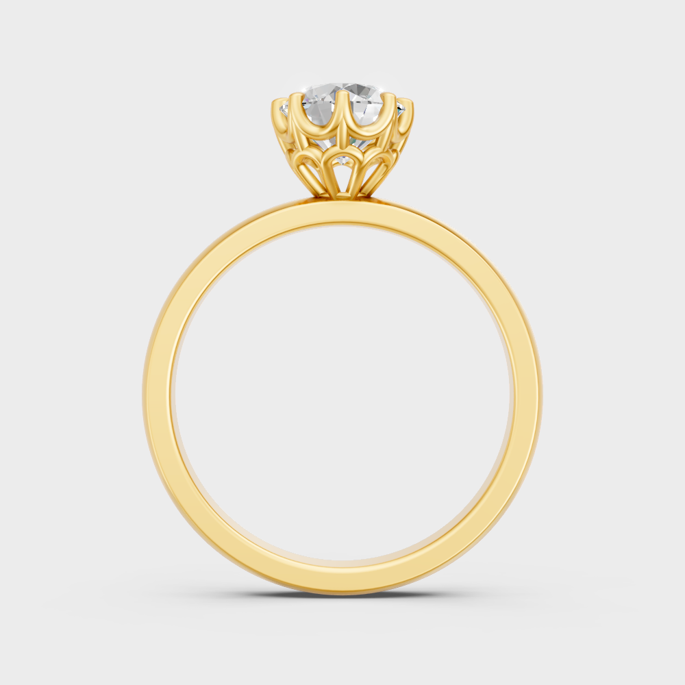 Timeless Lab Created Diamond Women’s Ring In Yellow Gold 1 Carat Solitaire