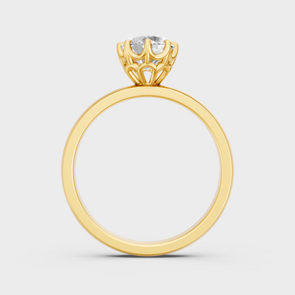 Timeless Lab Created Diamond Women’s Ring In Yellow Gold 1 Carat Solitaire