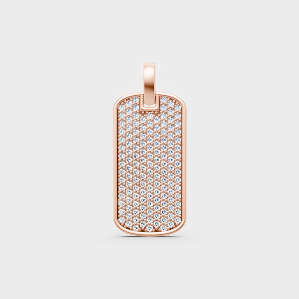 Unique Men’s Rose Gold Pendant Only Featuring A Gli Certified Round Lab Diamond