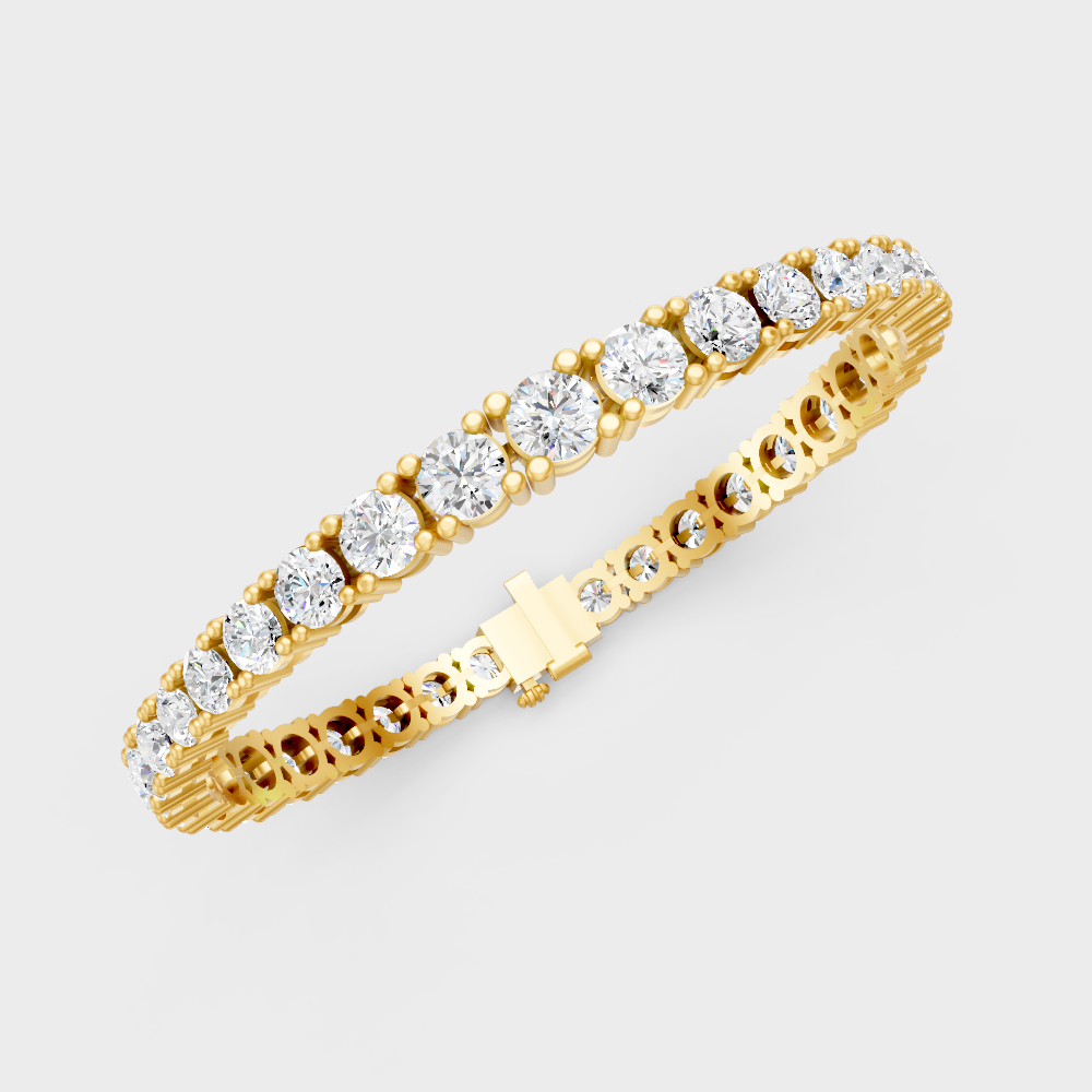 Hallmark Gold Round Lab-Grown Diamond Bracelet Yellow Gold