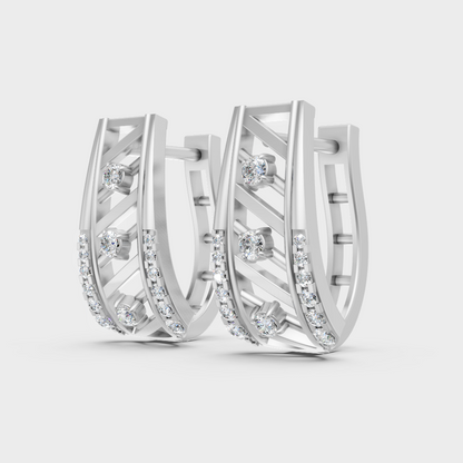 Premium White Gold Lab-Grown Diamond Hoop Earrings 0.17 Ct Each