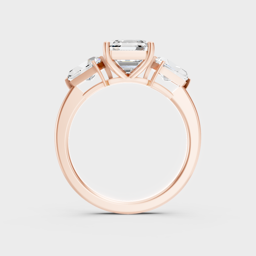 Modern 9K Rose Gold Engagement Ring With Brilliant Sustainable Diamonds