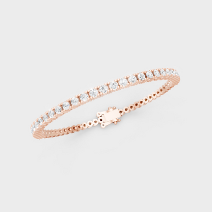 Brilliant Round Cut Diamond Bracelet Rose Gold