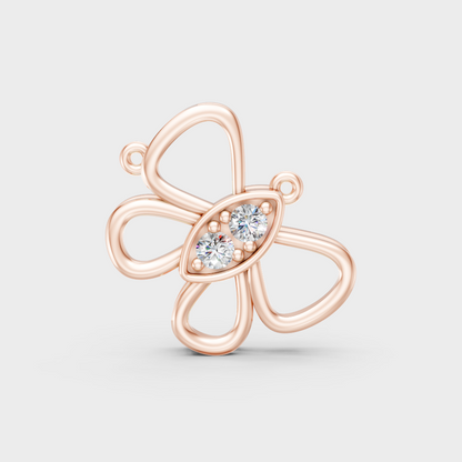 Unique Rose Gold Pendant Featuring A Gli Certified Round Lab Diamond