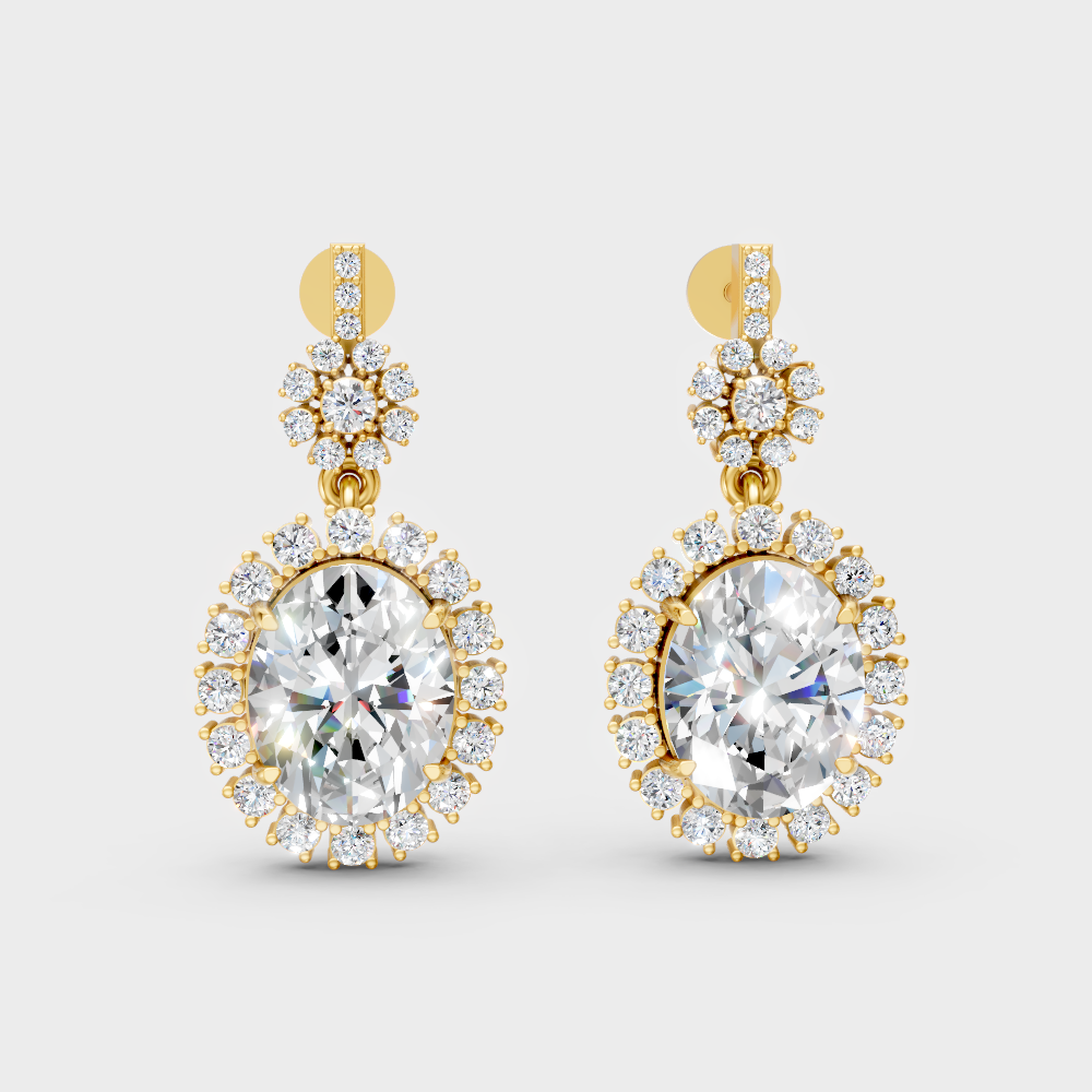 Certified Lab-Grown Diamond Dangler Earrings In Hallmark Yellow Gold