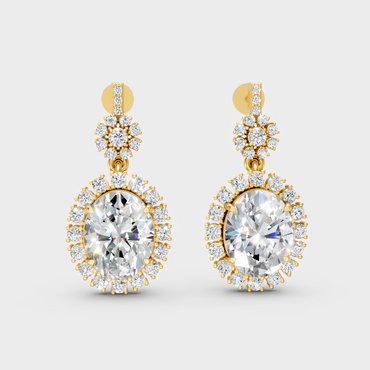 Certified Lab-Grown Diamond Dangler Earrings In Hallmark Yellow Gold