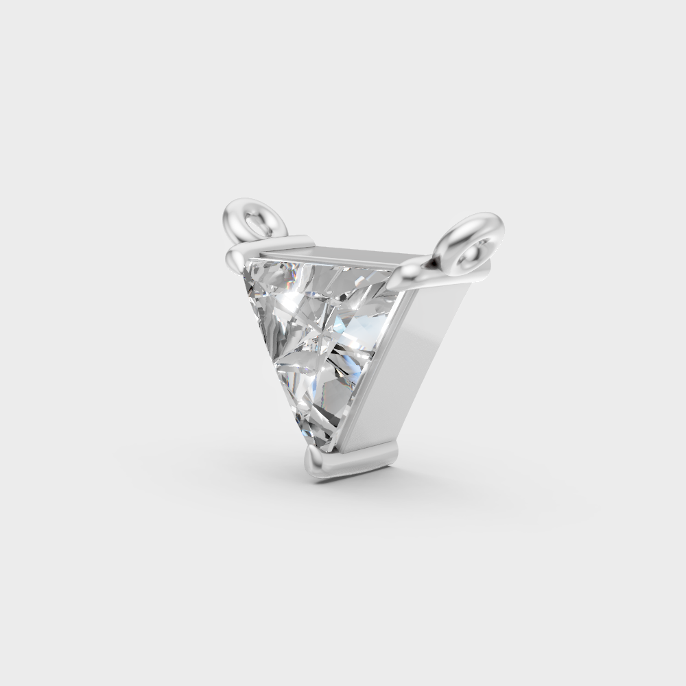 GLI Certified Triangle Cut Lab-Grown Diamond Pendant In Hallmark White Gold