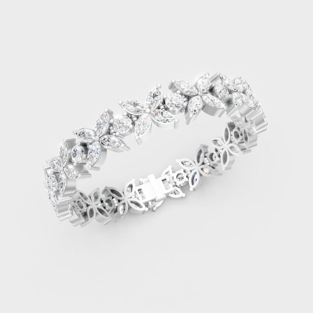 Elegant Lab-Grown Diamond Bracelet White Gold