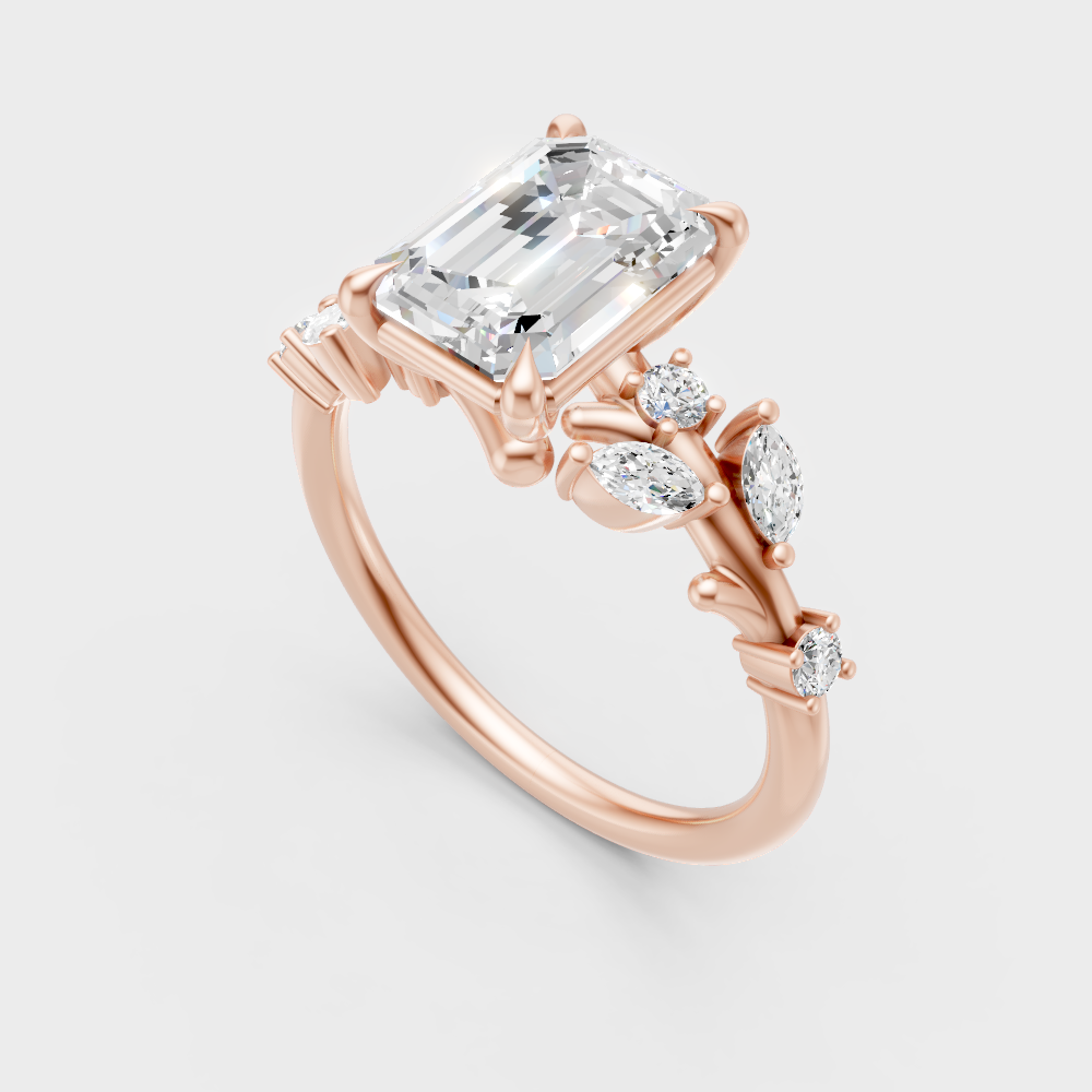 Unique Rose Gold Multi-Shape Ring Featuring Certified Lab-Grown Diamonds