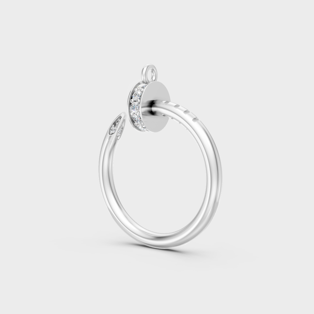 Sleek 18K White Gold Diamond Pendant Featuring A Gli Certified Round Lab Diamond