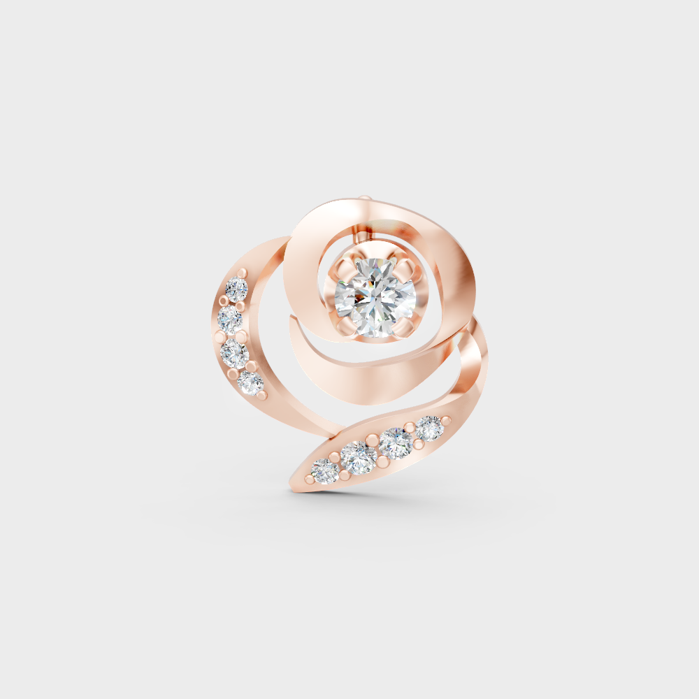 Rose Gold Round-Cut Lab-Grown Diamond Pendant For Modern Ethical Luxury