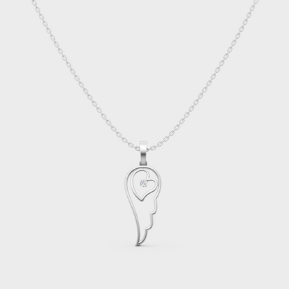 0.045 Ct Round Lab-Grown Diamond Pendant With Chain In White Gold