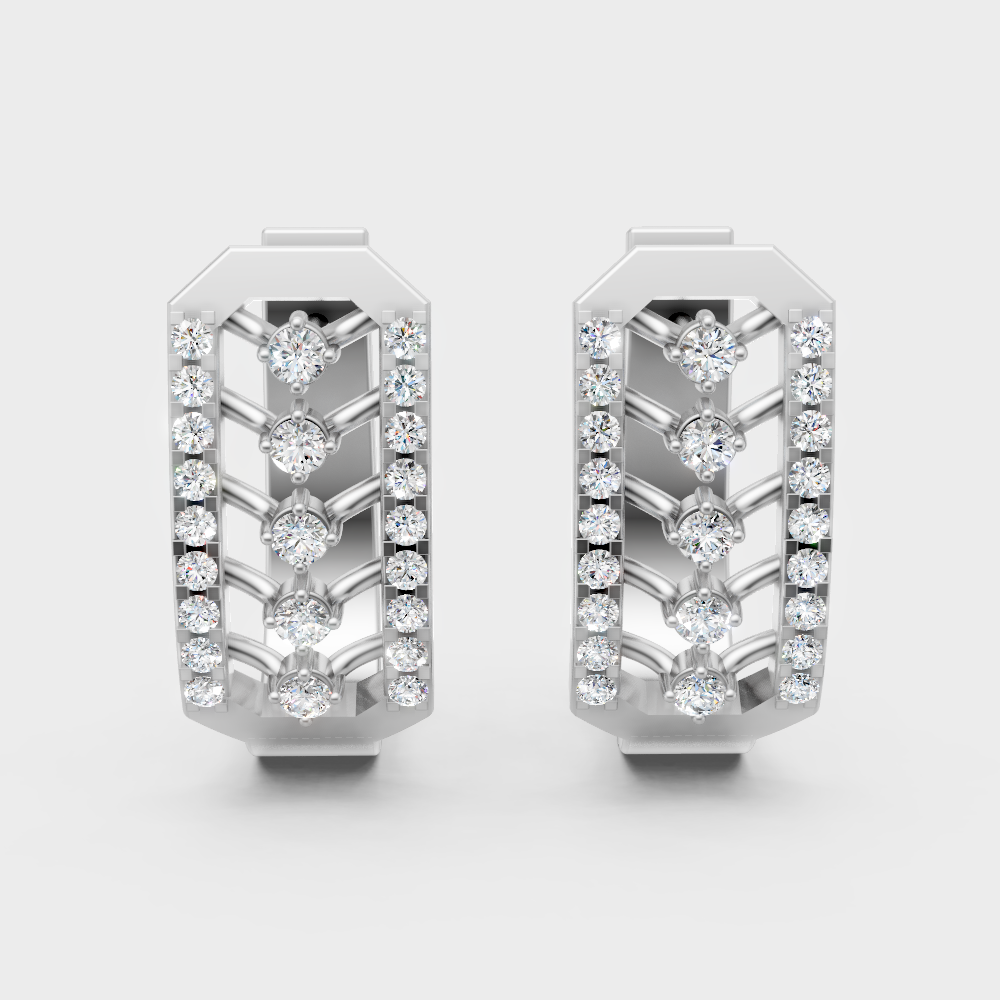 Luxury Rose Gold GLI Certified Diamond Hoop Earrings