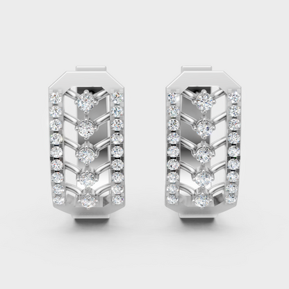 Luxury Rose Gold GLI Certified Diamond Hoop Earrings