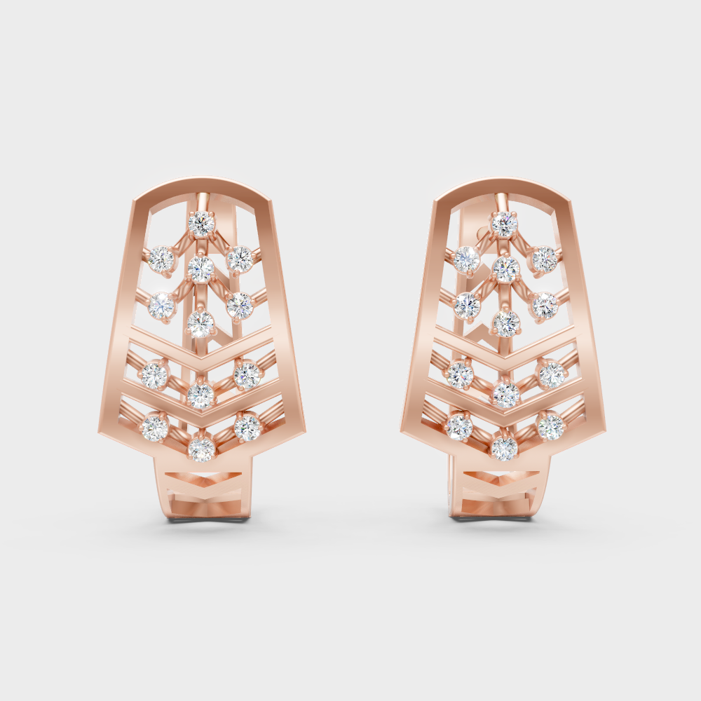 0.20 Ct GLI Certified Lab-Grown Round Diamond Hoop Earrings In Rose Gold