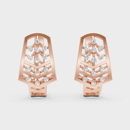 0.20 Ct GLI Certified Lab-Grown Round Diamond Hoop Earrings In Rose Gold