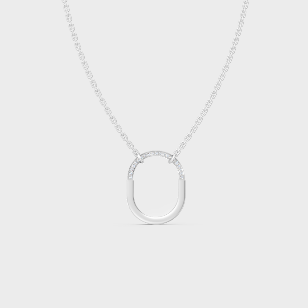 0.11 Ct Round Lab-Grown Diamond Pendant With Chain In White Gold