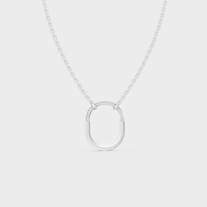 0.11 Ct Round Lab-Grown Diamond Pendant With Chain In White Gold