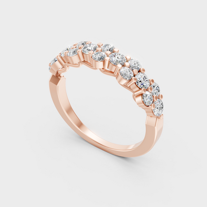 Rose Gold Round-Cut Lab-Grown Diamond Ring For Ethical Luxury