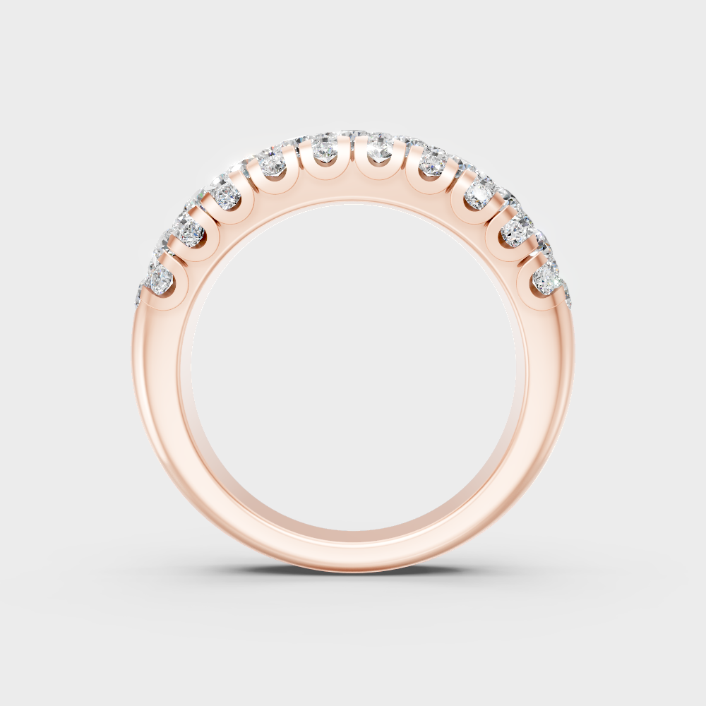  Modern Rose Gold Diamond Band With A Brilliant Sustainable Round Diamond