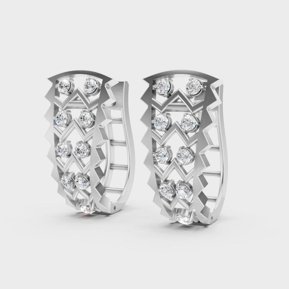 Premium White Gold Lab-Grown Diamond Hoop Earrings 0.26 Ct Each