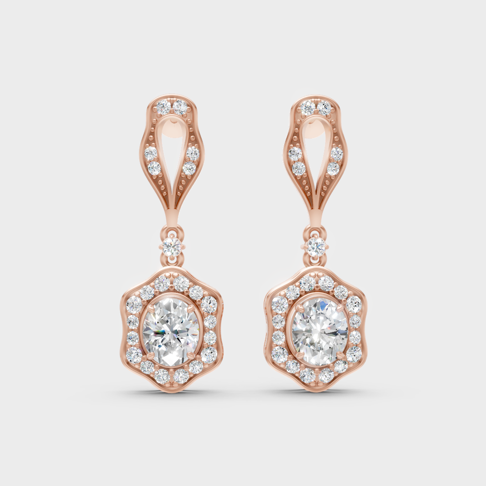 Certified Lab-Grown Diamond Dangler Earrings In Hallmark Rose Gold
