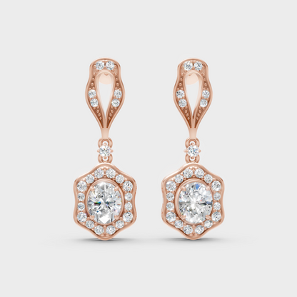Certified Lab-Grown Diamond Dangler Earrings In Hallmark Rose Gold