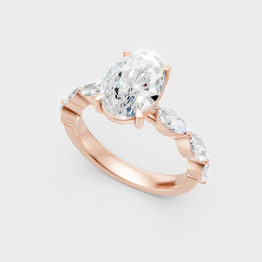 Rose Gold Oval Lab-Grown Diamond Ring For Modern Ethical Luxury