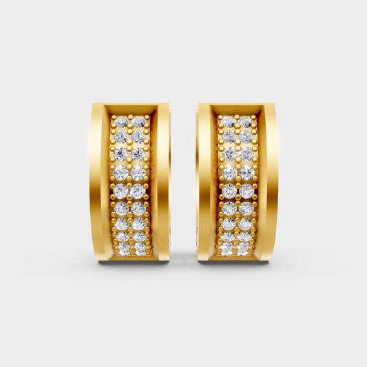 0.22 Ct Lab Grown Diamond Men’s Hoop Earrings In Yellow Gold GLI Certified