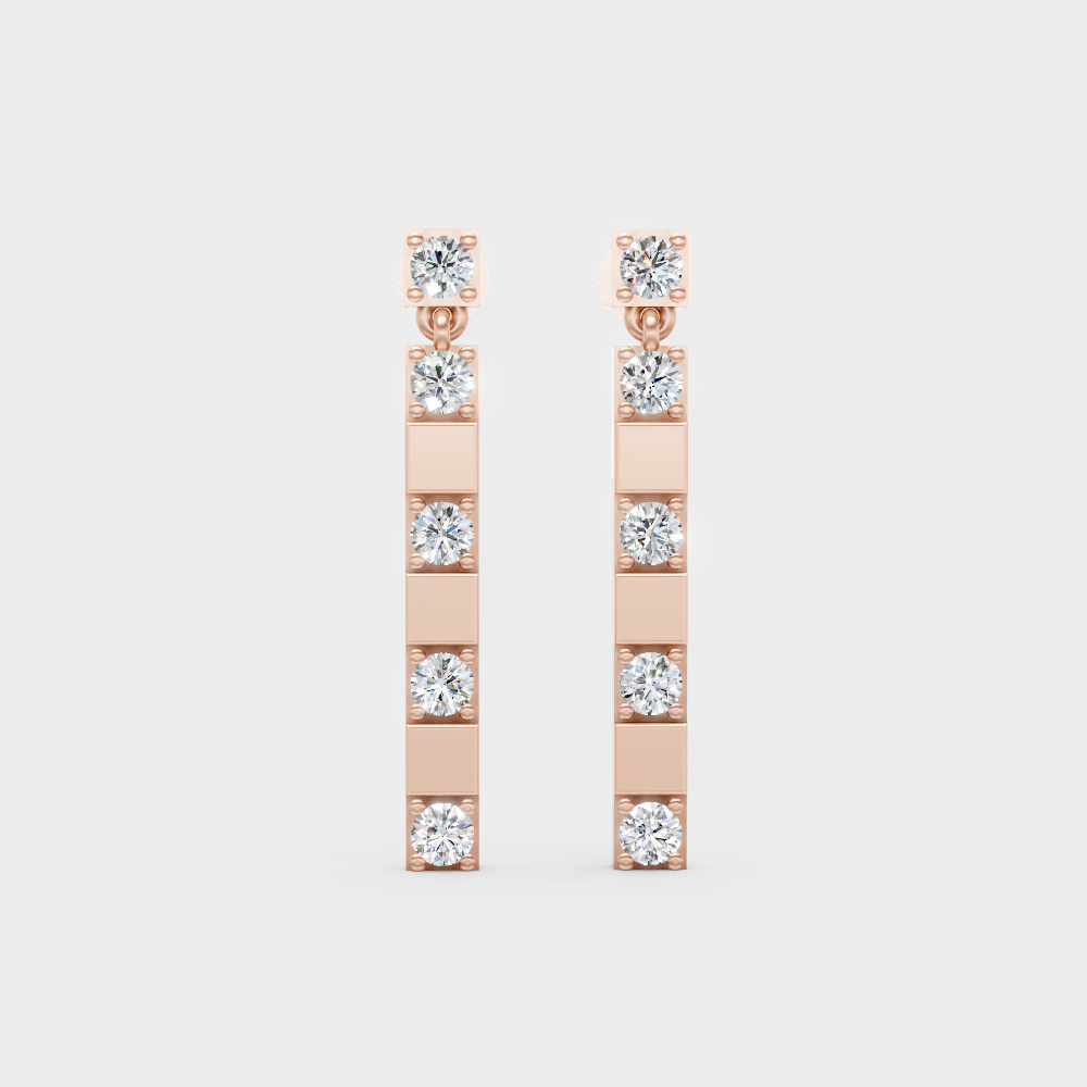 1.10 Ct Round Cut Lab-Grown Diamond Stud Earrings In Hallmark Rose Gold 14K – GLI Certified