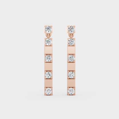 1.10 Ct Round Cut Lab-Grown Diamond Stud Earrings In Hallmark Rose Gold 14K – GLI Certified