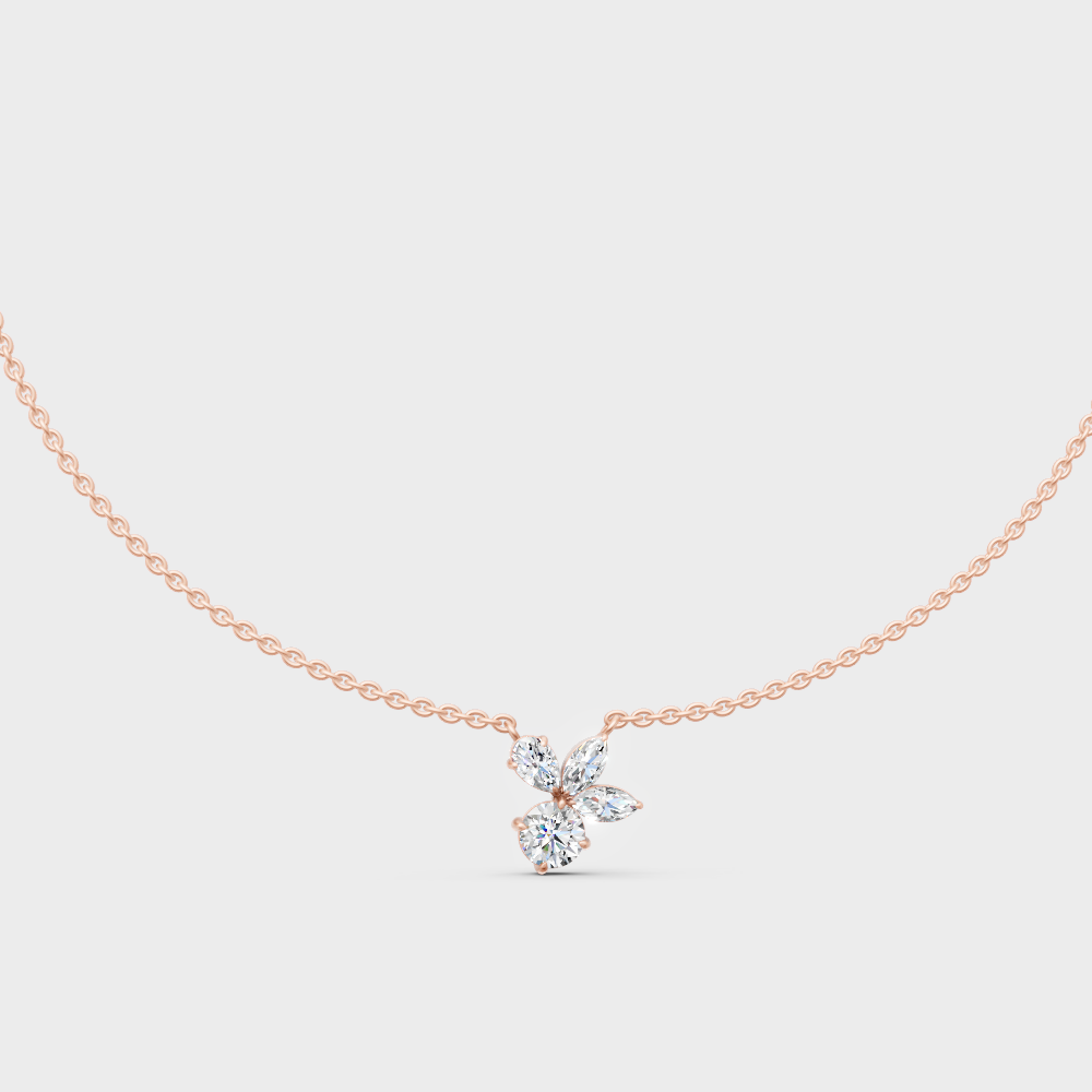  Unique Rose Gold Pendant Featuring A Gli Certified Mixed-Cut Lab Diamond