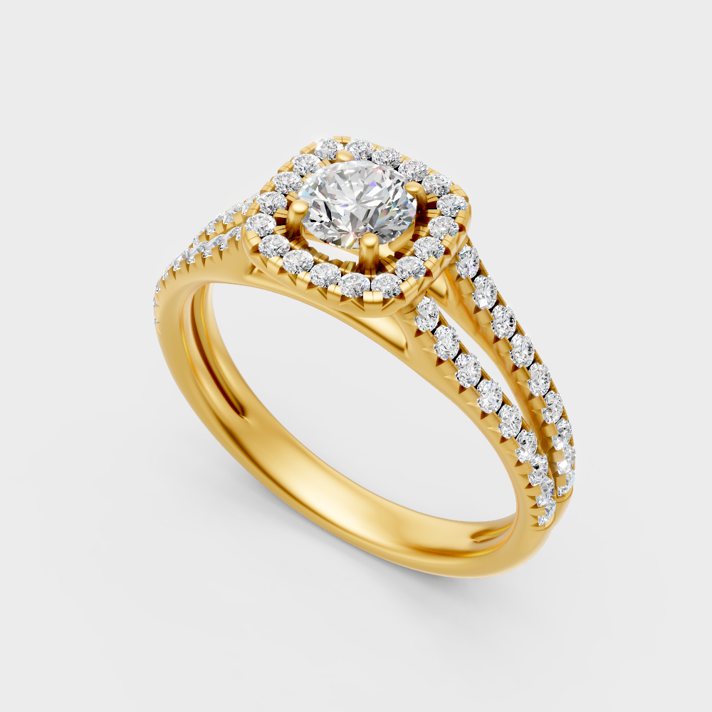 Sustainable Yellow Gold Ring With A Brilliant Round-Cut Lab Diamond
