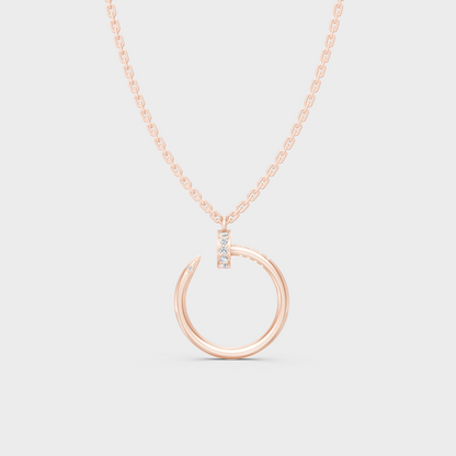 Unique Rose Gold Pendant Featuring A Gli Certified Round Lab Diamond