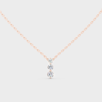 Romantic  Rose Gold Diamond Pendant With Round Lab-Grown Diamonds