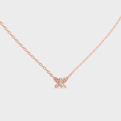 Ethical Round Cut Diamond Pendant Necklace Rose Gold
