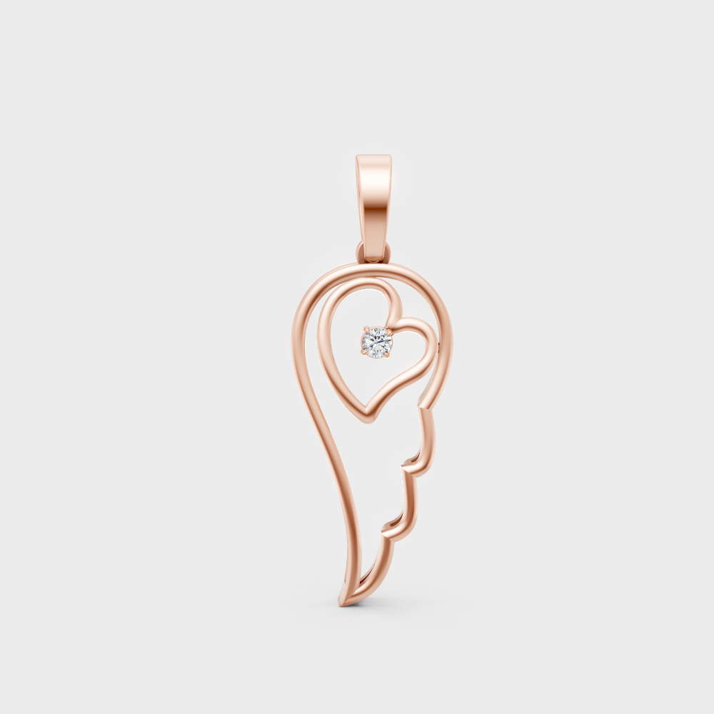 Rose Gold Round-Cut Lab-Grown Diamond Pendant For Modern Ethical Luxury