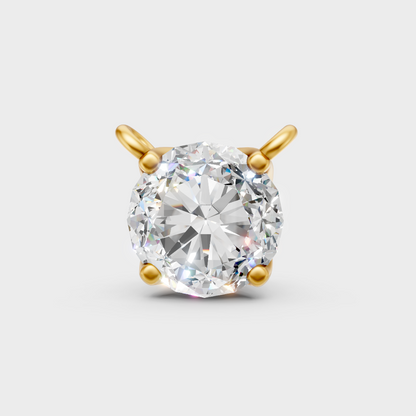 Certified Round Diamond Pendant Yellow Gold Jewelry
