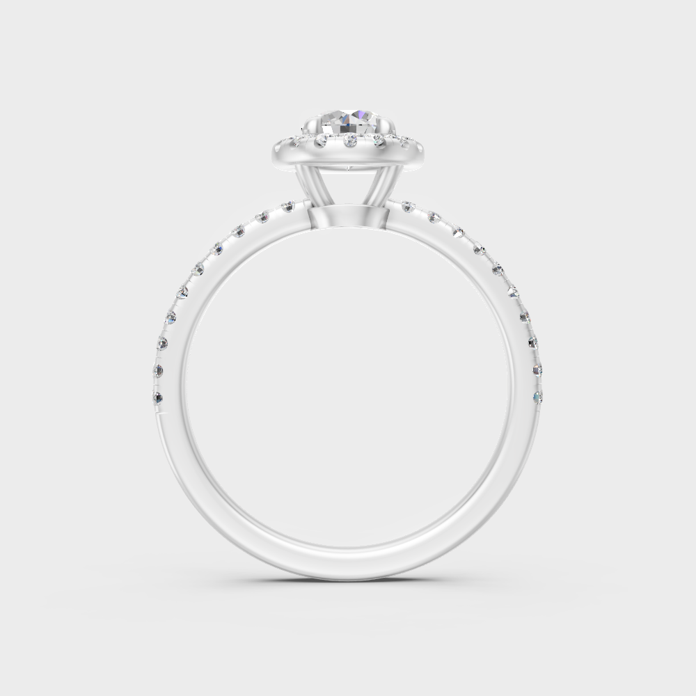 High-Polish 950 Platinum Round Lab Diamond Halo Ring For Maximum Shine