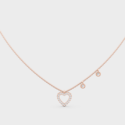 Blush Rose Gold Pendant With Hallmarked Round Lab Diamonds