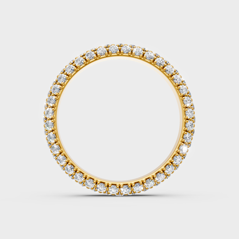 Sustainable Yellow Gold Wedding Band With A Brilliant Round Diamond